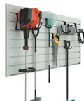 Heavy Duty PVC Slat Wall Panels 4x2 Ft Garage Organizer System Interlocking Slatwall Sheets For Workshop Tool Storage