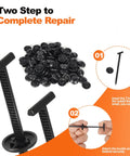 Two-step nylon universal cable tie buckle kit with black fasteners for auto repair and DIY car maintenance.