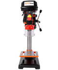 Front view of 8 Inch Benchtop Drill Press With Variable Speed Motor Up To 3100 Rpm, highlighting adjustable worktable and controls.