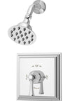 Canterbury Single Handle 1-Spray Shower Trim in Polished Chrome 1.5 GPM Valve Not Included, showerhead and control panel detail