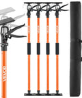 VEVOR 4-Pack Cabinet Support Poles, Heavy Duty Telescopic Steel Jack Props for DIY Installs and Drywall, includes carrying case.