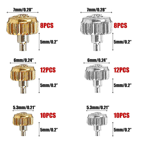120 Piece Watch Crown Replacement Set Fits Calibre 3135 3235 3335 Waterproof Down Screw Copper Bronze Link Kit With Crowns And Tubes