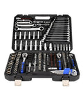 Pro Grade Ultimate Mechanic Tool Set 151 Pieces With 1/2 1/4 3/8 Drive Sizes Mixed Socket Wrench Kit in Case
