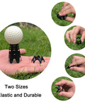 Indoor Golf Practice Tees 20 Pack Tall And Short For Home Simulator And Driving Range Flexible Durable Tees For Winter Turf shown on grass.