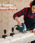 Four Pack Universal Heavy Duty C Clamps With Wide Jaw For Cabinet Installations Desks and Tables Adjustable Aluminum Clamp Brackets.