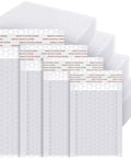 100 Pcs Bubble Mailers Set Four Sizes Self Adhesive Waterproof Padded Envelopes For Safe Shipping White Packing Supplies