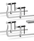 Beefy 12-Inch Heavy-Duty F-Clamps Set For Welding And Metalworking, 550 Lbs Load Capacity, 3-Inch Throat, All-Steel Construction