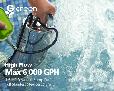 One Point Five Hp Submersible Sump Pump Brings Real Grunt To Move Six Thousand Gallons An Hour Using An Auto Tethered Float Switch in action