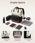 15.6 Inch Laptop Backpack For Women With Wide Open Frame For Quick Access Waterproof Large Capacity Daypack showing compartments