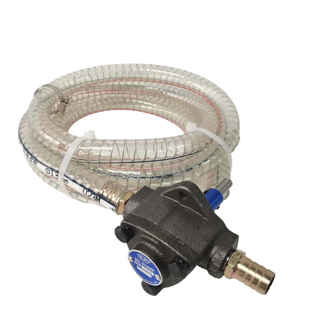Manual Hand Drill Oil Pump 3.7L/Min Fluid Transfer Pump with coiled 2M Hose and 8mm Shaft, Trochoid Triangle Mechanism