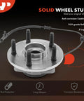 Two Front Wheel Bearing And Hub Assembly With ABS And Five Lug Pattern For Ram 1500 2009 2010 2011 Dodge Ram 1500 2 Pack Compatible With 5 Lug Bolts Included Built For Tough Roads, shown with ABS sensor and five lugs
