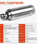 Badass 2.2Kw Water Cooled Spindle Kit With Er20 Collets And Eighty Mm Bracket, stainless steel construction, 80x213mm size.
