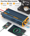 3000W Pure Sine Wave Inverter From 12V DC To 110V And 120V With Fast Charging USB Type C PD And USB A Ports LCD Display Remote