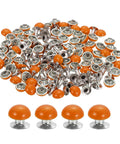 100 Piece Leather Rivet Set For DIY Bags And Purses 7mm Mushroom Dome Metal Fasteners With Screw Back Copper Tone Orange Finish