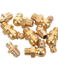 RunRotto 9 Piece Copper Grease Nipple Kit M8 Thread Universal Fittings For Cars Excavators Easy Install Hydraulic Lube Grease Coupler Covers, brass nipples