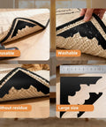 Close-up of Rug Pad Gripper 8 Pack Reusable Non Slip Pads for Hardwood Floors and Tiles showing adhesive features and size.