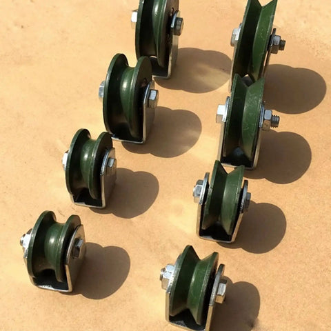 Heavy Duty Rock Solid V Groove Gate Track Roller With Reinforced Steel Bracket For Super Smooth Driveway And Warehouse Door Glide Supports Hefty Loads With Double Sealed Bearings And All Required Mounting Hardware Included