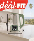 Electric Glass Kettle With 1.7L Capacity, Programmable Tea And Coffee Brewer, 6 Easy To Use Presets, Digital Touch Display, Green