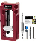 Door Hinge Jig For Router Mortiser Adjustable Three To Five Inches Length And One Quarter Or Five Eighths Inch Hinge Thickness Red DIY Friendly Tool For Precise Gap Free Door And Cabinet Hinge Installations with accessories