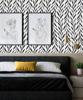 Black And White Peel And Stick Wallpaper Leaf Contact Paper 17.7 Inch By 590.4 Inch For Bathroom And Living Spaces Self Adhesive Decorative Wallpaper Easy Install Oriental Ink Style Slick Modern Vibe 72.5 Sq Ft.