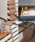Drawer Repair Kit For Sagging Drawers, Sturdy Middle Mount Bracket, wood, particleboard, MDF, shown on cabinets and dressers