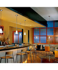 Sleek Modern Glass Pendant Light 1 Light With Brushed Nickel Finish illuminating contemporary dining area