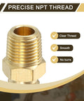 Brass pipe fitting, 3/16 in OD x 1/8 in NPT, male compression straight union connector