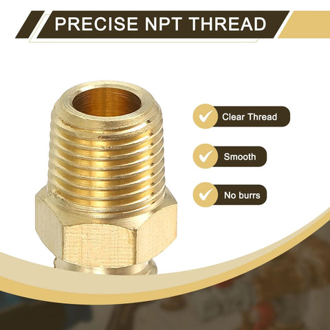 Brass pipe fitting, 3/16 in OD x 1/8 in NPT, male compression straight union connector