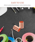 Premium Copper Coupling Fittings 0.59 Inch Straight Pipe Connectors with Grooved Stop Mechanism on a work surface.