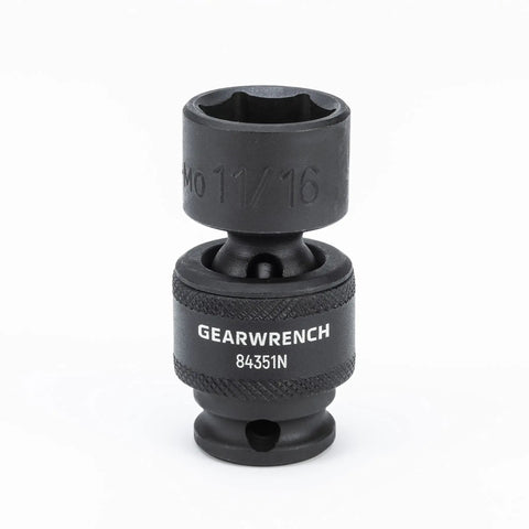 8 Pc Three Eighths Inch Drive 6 Point Universal Impact Socket Set SAE Built For Tough Jobs With CrMo Steel Construction