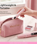 Lightweight Cordless Nail Drill With Handheld UV Lamp Beginner Gel Manicure Kit, portable pink case and nail tools.