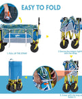 Beach Wagon With Big Wheels For Sand Heavy Duty Collapsible Cart With Tailgate Foldable Utility Wagon folding instructions