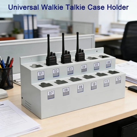 Wall Mount Walkie Talkie Holder With Heavy Duty Boss Grade Design And Number Labels Universal Two Way Radio Organizer