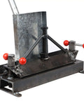 12 Inch Sheet Metal Bender For 20 Gauge Steel And 14 Gauge Aluminum, versatile box and pan brake with red handles on a metal base