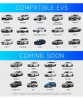 Image showing compatible EVs for Nacs To Ccs1 Adapter With Secure Interlock For Tesla Superchargers, featuring various car brands.