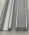 Close-up of 95 Inch In Ground LED Aluminum Channel Kit 2 Pack showing the ultra-slim 0.4 inch profile and recessed design.