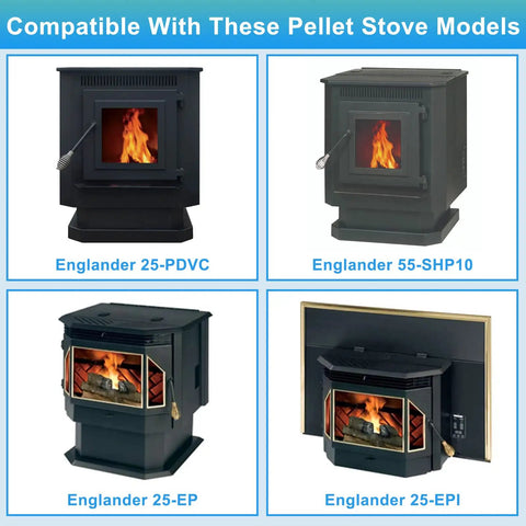 Image of four Englander models compatible with Convection Blower Replacement PU-4C442 Plug-And-Play For Englander Pellet Stoves