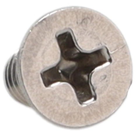 Top Tier Coffee And Espresso Machine Cross Head Flush Screw Replacement Part For No Sweat Appliance Repairs Keeps Your Morning Grind Rolling Smooth Always Direct Swap For Legacy Hardware 12985402, silver crosshead screw, close-up view.