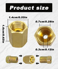 Brass Inverted Flare Brake Line Fittings Kit 12 Pieces Three Eighths Inch With Twenty Four Threads Four Unions And Eight Nuts For Three Sixteenths Inch Brake Line Tube Rust Resistant Beefy Heavy Duty Auto Hardware, brass fitting sizes shown