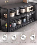 Kickass Three Tier Metal Shelving Unit Freestanding Steel Storage Rack With Heavy Duty Construction And Slick Black Finish Perfect Tight Setup For Garage Kitchen Office Or Restaurant Warehouse Organization 120X40X80CM with kitchen appliances