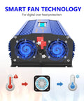 Rugged 1500 Watt Pure Sine Wave Inverter Effortlessly Converts 12V DC To 120V AC With cooling fans for heat protection.