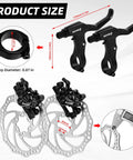 Badass Bike Disc Brake Kit Aluminum Front And Rear Caliper with 160 mm rotors and clamp size dimensions.