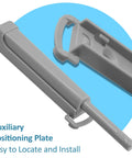 Close-up of Push To Open Door Latch 2 Pack No Hassle Heavy Duty Spring Hidden Cabinet Catch showing auxiliary positioning plate