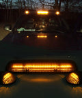 Truck with Three Piece Smoked Amber Cab Roof Marker Lights Kit With 30 LED For 2002 To 2007 Chevy Silverado And GMC Sierra Trucks