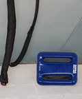 Vinyl Coated Diving Weight For Precise Buoyancy Control And Stability, 3.4 lb, durable blue weight next to diving strap