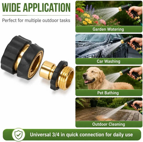 Super Cool Garden Hose Quick Connector 3 4 Inch Male Female Adapter Kit With Sealing Washer For Easy Fix Up And Leak Proof Sprinkler Connection brass quick connect for garden watering