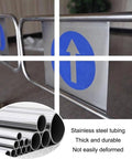 Heavy Duty Self Closing Swing Gate Built Tough With Galvanized Steel For Warehouse Security and Retail Entrances showing stainless steel tubing.
