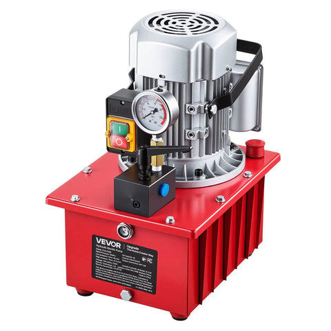 Front view of Electric Hydraulic Pump 750W 10000 PSI Heavy Duty Power Pack 120V Single Acting Hydraulic Unit With Manual Valve