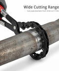 Exhaust Pipe Cutter For Three Quarters To Three And A Quarter Inch Tubing, One-Handed Chain Tailpipe Cutter For On-Vehicle Repairs, Heavy-Duty Cutting Tool For Mufflers, PVC And Copper Pipes In Tight Or Cramped Spaces on steel pipe