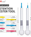 HT250-5 Connector Inspection Tool Kit With Socket And Pin Tips Pro Grade At Home Electrical Tester For Automotive Connectors Terminals And Retention Tests Includes 3 Pairs Of Sockets And Pins, aluminum retention tester tool with 12.2cm handle